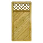 NA-LOG Massivzaun INNSBRUCK MASSIV gerade mit Rankgitter 90x180 cm Holzzaun Fichte PEFC KDI Grün massiver Rahmen 44x88 mm sehr stabil