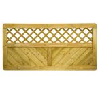 NA-LOG Massivzaun INNSBRUCK MASSIV gerade mit Rankgitter 180x90 cm Holzzaun Fichte PEFC KDI Grün massiver Rahmen 44x88 mm sehr stabil