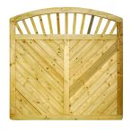 NA-LOG Massivzaun INNSBRUCK MASSIV Bogen+Strebe 180x180 cm Holzzaun Fichte PEFC KDI Grün massiver Rahmen 44x88 mm sehr stabil