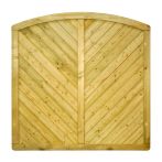 NA-LOG Massivzaun INNSBRUCK MASSIV mit Bogen 180x180 cm Holzzaun Fichte PEFC KDI Grün massiver Rahmen 44x88 mm sehr stabil