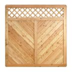 NA-LOG Massivzaun NIZZA gerade mit Rankgitter 180x180 cm Holzzaun Lärche PEFC massiver Rahmen 44x88 mm sehr stabil