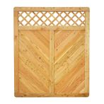 NA-LOG Massivzaun NIZZA gerade mit Rankgitter 150x180 cm Holzzaun Lärche PEFC massiver Rahmen 44x88 mm sehr stabil