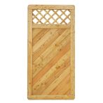 NA-LOG Massivzaun NIZZA gerade mit Rankgitter 90x180 cm Holzzaun Lärche PEFC massiver Rahmen 44x88 mm sehr stabil