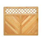 NA-LOG Massivzaun NIZZA gerade mit Rankgitter 180x150 cm Holzzaun Lärche PEFC massiver Rahmen 44x88 mm sehr stabil