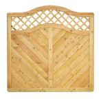 NA-LOG Massivzaun NIZZA gebogen + Rankg. 180x180 cm Holzzaun Lärche PEFC massiver Rahmen 44x88 mm sehr stabil