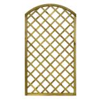 NA-LOG Rankgitter VARIO gebogen 11x11 cm Löcher 100x180 cm Holzzaun Kiefer PEFC KDI Grün 44x44 mm Rahmen 12x30 mm Lamellen