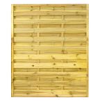 NA-LOG Dichtzaun VARIO gerade 150x180 cm Holzzaun Kiefer PEFC KDI Grün 44x44 mm Rahmen