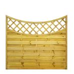 NA-LOG Dichtzaun VARIO gebogen mit Rankgitter 180x160 cm Holzzaun Kiefer PEFC KDI Grün 44x44 mm Rahmen