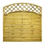 NA-LOG Dichtzaun VARIO gebogen mit Rankgitter 180x180 cm Holzzaun Kiefer PEFC KDI Grün 44x44 mm Rahmen