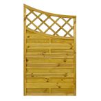 NA-LOG Dichtzaun VARIO gebogen mit Rankgitter 90x160/140 cm Holzzaun Kiefer PEFC KDI Grün 44x44 mm Rahmen