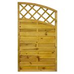 NA-LOG Dichtzaun VARIO gebogen mit Rankgitter 90x140 cm Holzzaun Kiefer PEFC KDI Grün 44x44 mm Rahmen