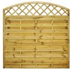 NA-LOG Dichtzaun VARIO gebogen mit Rankgitter  180x180 cm Holzzaun Kiefer PEFC KDI Grün 44x44 mm Rahmen