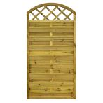 NA-LOG Dichtzaun VARIO gebogen mit Rankgitter  90x180 cm Holzzaun Kiefer PEFC KDI Grün 44x44 mm Rahmen