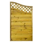 NA-LOG Dichtzaun VARIO gebogen mit Rankgitter 90x160/150 cm Holzzaun Kiefer PEFC KDI Grün 44x44 mm Rahmen