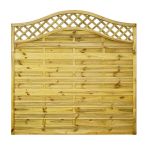 NA-LOG Dichtzaun VARIO Schwungbogen mit Rankgitter 180x180 cm Holzzaun Kiefer PEFC KDI Grün 44x44 mm Rahmen