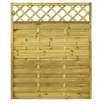 NA-LOG Dichtzaun VARIO gerade mit Rankgitter 150x180 cm Holzzaun Kiefer PEFC KDI Grün 44x44 mm Rahmen