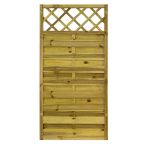 NA-LOG Dichtzaun VARIO gerade mit Rankgitter 90x180 cm Holzzaun Kiefer PEFC KDI Grün 44x44 mm Rahmen