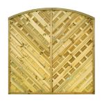 NA-LOG Diagonalzaun VARIO gebogen  180x180 cm Holzzaun Kiefer PEFC KDI Grün 44x44 mm Rahmen