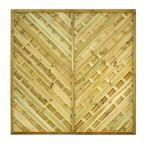 NA-LOG Diagonalzaun VARIO gerade 180x180 cm Holzzaun Kiefer PEFC KDI Grün 44x44 mm Rahmen