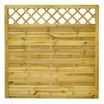 NA-LOG Dichtzaun VARIO MASSIV gerade mit Rankgitter 180x180 cm Holzzaun Kiefer PEFC KDI Grün massiver Rahmen 44x68 mm sehr stabil