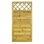 NA-LOG Dichtzaun VARIO MASSIV gerade mit Rankgitter 90x180 cm Holzzaun Kiefer PEFC KDI Grün massiver Rahmen 44x68 mm sehr stabil