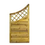 NA-LOG Dichtzaun VARIO MASSIV gebogenmit Rankgitter 90x180/135 cm Holzzaun Kiefer PEFC KDI Grün massiver Rahmen 44x68 mm sehr stabil