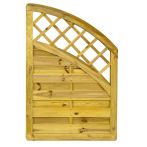 NA-LOG Dichtzaun VARIO MASSIV gebogenmit Rankgitter 90x134 cm Holzzaun Kiefer PEFC KDI Grün massiver Rahmen 44x68 mm sehr stabil