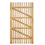 NA-LOG Lattenzauntor WIEN abgeschrägt 100x180 cm Holzzaun Lärche PEFC mit abgeschrägten Latten