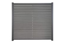 GartenLand Rhombus WPC Zaun Set Kopenhagen 180x180 cm Sichtschutz Steckzaun Schiefergrau Holzstruktur Aluminium Anthrazit | o. Pfosten