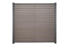 GartenLand Rhombus WPC Zaun Set Kopenhagen 180x180 cm Sichtschutz Steckzaun Schokobraun Holzstruktur Aluminium Anthrazit | o. Pfosten