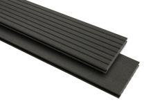 GartenLand WPC Terrassendiele Vintage Massiv 20x145 mm Anthrazit Genutet und Glatt Hohlkammer