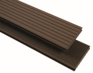 GartenLand WPC Terrassendiele Vintage Massiv 20x145 mm Schokobraun Genutet und Geriffelt Hohlkammer