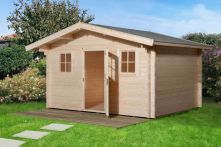 Weka Gartenhaus 135 Natur - Holzmassivhaus mit Satteldach und Vordach