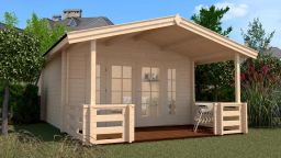 Weka Weekendhaus 137 Natur B - Blockbohlenhaus mit Satteldach und Vordach groß, inkl. Terrasse