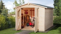 Weka Gartenhaus 316 - Holzmassivhaus mit Satteldach, inkl. Doppeltür