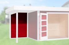 Weka Rückwand für Anbau 147 cm, 21 mm für Typ 126 und 172 - Schwedenrot