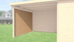 Weka Seitenwand 21 mm, für Haustyp 126 und 172, Tiefe 235 cm - Naturbelassen