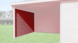 Weka Seitenwand 21 mm, für Haustyp 126 und 172, Tiefe 235 cm - Schwedenrot