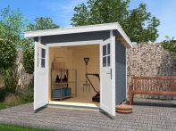 Weka Gartenhaus 179 - Blockbohlenhaus mit Flachdach, inkl. Massivholz-Doppeltür