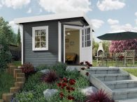 Weka Komfort Designhaus 213 Plus 5-Eck - Blockbohlenhaus mit Flachdach