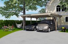 Weka Doppel-Carport 616 A - Flachdach mit Rundbogen