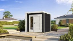 Weka Designhaus 262 B - Holzmassivhaus mit Flachdach, inkl. Design-Doppeltür + Griffgarnitur