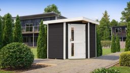 Weka Gartenhaus 229 A 5-Eck - Holzmassivhaus mit Flachdach, inkl. Design-Einzeltür