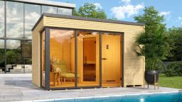 Weka Design-Saunahaus CUBILIS 380x300 cm - Natur