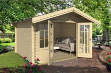 Weka Gartenhaus 284 - Holzmassivhaus mit Satteldach, inkl. Panorama-Doppeltür Plexiglas