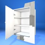 Wellhöfer Kniestocktür mit Korpus - 2 Fachböden - wandbündige Ausführung