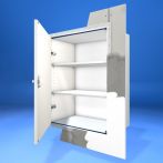 Wellhöfer Kniestocktür mit Korpus - 2 Fachböden - wandbündige Ausführung mit PushLock-Verschluss