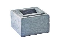 Weserwaben Trend-Line Mauerstein 1/2 glatt grau-weiß meliert | 19x19x12 cm