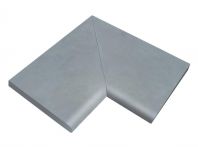 Weserwaben Margo Beckenrandstein Element Ecke 90° flach, Perlgrau elegant-var. Natursteinoptik | 49,5/49,5 x 31,0 x 3,2 cm