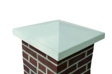 Weserwaben Pfeilerabdeckung Spitzdach, Naturgrau Guss, glatt | 60 x 5,5-13,0-5,5 x 60 cm